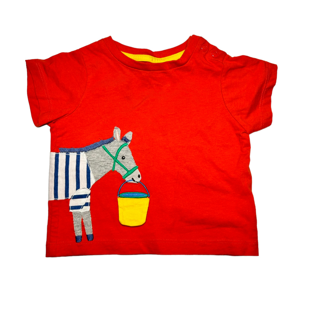 Baby Boden Donkey Lift the Flap Applique Top 3-6M